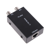 BNC ถึง RJ45 เครื่องส่งสัญญาณ, G703, สัญญาณโคแอกเซียล, 75Ohm, เพลาทองแดงถึงการแปลงสัญญาณ 120ohm, แก้