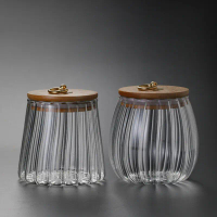 Design Sense High-End Glass Tea Set Household High Borosilicate Glass Tea Canister Kitchen Dried Fru