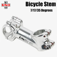 UNO Silver Bike Stem 7/17/ 35 Degrees 60/70/80/90/100/110/120/130mm MTB Road City Bike Handlebar Riser Ultralight Bicycle Stem