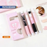OEM ONE-A141 Pulpen Gel Mekanik 0.5mm Set Isi 4 Pcs Alat Tulis Sekolah Kantor / Pulpen Karakter Lucu