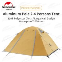Naturehike-P Series Ultralight Camping Tent, Family Tent Aluminum Poles Waterproof Beach Tent, Outdoor, 2, 3, 4 Persons, Outdoor