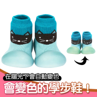 【BigToes】變色幼兒襪型學步鞋-黑貓先生(防滑嬰兒鞋 寶寶襪鞋 防滑膠底鞋)
