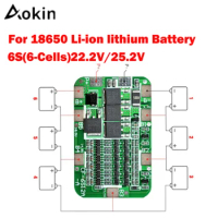 Aokin 1PCS 6S 15A 24V PCB BMS Protection Board For 6 Pack 18650 Li-ion Lithium Battery Cell Module Diy Kit Battery Accessories