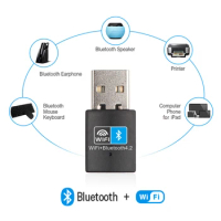 USB wifi Bluetooth-compatible Adapter V4.2 Wireless Network Card wifi Antenna Transmitter PC Wi-fi Lan Internet Receiver