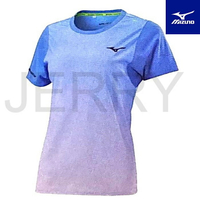 Mizuno 美津濃 女路跑短袖T恤 J2TA220321 冰原藍 短袖 T恤 運動上衣