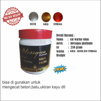 cat air waterbase warna emas gold 100 isi 1/4 kg cat untuk ukiran gypsum batu dinding kubah tiang Pa