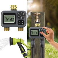 High Pressure BSP 3/4 Inch Double Zone Water Valves Brass Material LCD Screen Gardening Tool