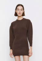 Urban Revivo Round Collar Lamb Leg Sleeve Fitted Version Knitted Dress