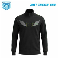 SUGIH WARAS Jaket GRAB Pria Tracktop Sporty Casual Hitam GRAB , OJOL , OJEK ONLINE , JAKET HIJAU Int