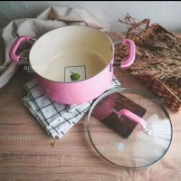 GreenPan York Pink  Cream White Covered Casserole 24 Cm