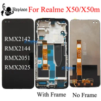 Black 6.57 Inch For OPPO Realme X50 X50m 5G RMX2051 RMX2025 LCD DIsplay Touch Screen Digitizer Assembly Replacement / With Frame