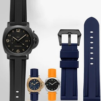 22 24mm 26mm soft Sport WatchBand blue gray for Panerai MIDO Citizen Huawei Tissot Silicone Rubber Watch Strap Men Accessories