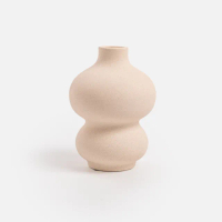 【HOLA】陶瓷葫蘆型裝飾花器15cm 米白