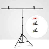 SH Photography1.5*2/2*2M T-Shape Backdrop Background Stand Frame Support System Kit For Photo Studio Video Chroma Key With Party