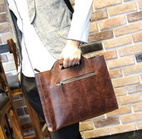 FINDSENSE Z1 韓國 時尚 潮 男 皮質 休閒 商務 多功能 手提包 手拿包 公事包 側背包