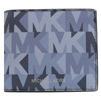 MICHAEL KORS COOPER 滿版MK印花八卡對開短夾(藍)