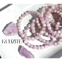 Natural kunzite Bead Bracelet, Genuine Round Beaded Healing Crystal Bracelet Men Women Stretchy Brac