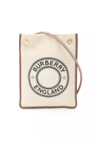 BURBERRY 二奢 Pre-loved Burberry Shoulder bag canvas leather off white Brown