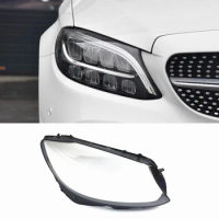 For 2019 2020 Mercedes Benz W205 C180 C200 C260L C280 C300 Head Light Cover Transparent Lampshade Headlight Shell