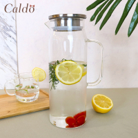 【Caldo卡朵生活】直筒不鏽鋼蓋耐冷熱玻璃水壺 1.4L