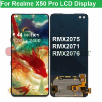6.44" Super AMOLED For OPPO Realme X50 Pro 5G LCD Display Touch Screen Digitizer Assembly For Oppo Realme X50 Pro RMX2075 lcd