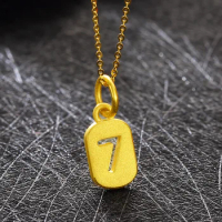 Pure 24K Yellow Gold Pendant 999 Gold Women Seven Necklace Pendant Good Gift