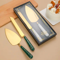 Kitchen Ceramic Handle Stainless Steel Knife Shovel Creative Baking Tool Cheese Knife Butter Knife Cake Shovel Pizza Shovel