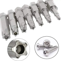 7 Pcs 5 Point Torx pemutar skru bit 50mm S2 pemutar skru bintang magnetik 1/4 \Hex Shank T10 T15 T20
