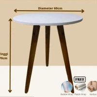 Meja bulat ukuran besar diameter 60 tinggi 70cm