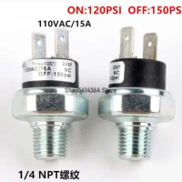 1PC NPT1/4" 110V 15A ON: 120PSI OFF: 150PSI Auto Horn Air Compressor Air Pump Pressure Switch