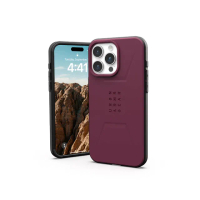 【UAG】iPhone 15 Pro Max 磁吸式耐衝擊簡約保護殼（按鍵式）-紫紅(支援MagSafe功能)