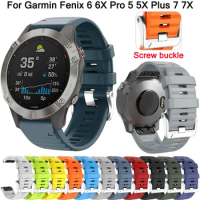 Silicone Band Wrist Straps For Garmin Fenix 6 6X Pro 5 5X Plus 7 7X 3 3HR 935 Quick Fit Wristbands 22 26mm Smart Watch Bracelet