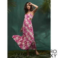 【ROXY】女款 女裝 細肩帶無袖連身長裙洋裝 HOT TROPICS MAXI(桃紅)