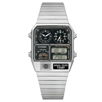 CITIZEN星辰錶 JG2101-78E Chronogragh 復古風古典電子計時腕錶/銀32.5 x 40.6mm｜樂天全館特惠中★指定刷卡回饋10%