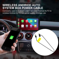 12V AI Box Power Cable Prevent Restart Wireless CarPlay Android Auto Two-Point Line Power Supply Cable Car Adapter Cord