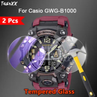 2Pcs For Casio GWG-B1000 GWG 1000 2000 2040 2.5D Ultra Slim Clear / Anti Purple Light 9H Tempered Glass Screen Protector Film