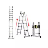 Goto Living Tangga Lipat Aluminium Teleskopik Tipe A 4.4M Double Telescopic Ladder 4.4 Meter
