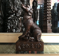 越南天然沉香木雕坐地生財小狗木質古玩雕刻擺件工藝品辦公室1入