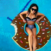 游泳圈大型救生圈-充氣可愛甜甜圈成人水上活動坐騎浮板2色73ez10【獨家進口】【米蘭精品】