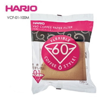 HARIO 圓錐形 V60濾紙 無漂白 VCF-01-100M  100入/包