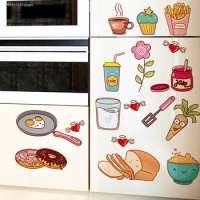 Cartoon Kitchen Refrigerator Door Stickers Decorative Stickers Food Fruit Removable Wall Sticker Stickers on The Wall