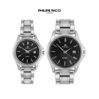 PhiLipe Ricci Jam Tangan Couple Rantai Besi Pria Wanita Terbaru Elegan 7501 Free Box