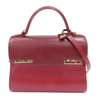 【二手名牌BRAND OFF】DELVAUX 德爾沃 紅色 牛皮 Tempete PM 兩用包