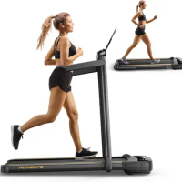 Foldable Compact Treadmill,2 in 1 Walking Pad &amp; Jogging Machine for Home/Office,Dual LED Touch Screens Folding Under Desk