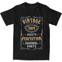 Vintage 50 Years Old Birthday Gift 1984 Shirt Apparel Men Women 100% Cotton Vintage Original Parts 50th Birthday Tees Clothing
