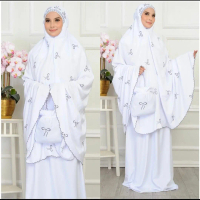 telekung travel free bag pouch bag cotton silk polyster mukena