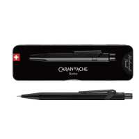 【CARAN d’ACHE】卡達 瑞士製 844 PREMIUM 時尚啞光黑 BLACK CODE 機械工藝 自動鉛筆(原廠正貨)