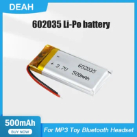 1-4PCS 602035 500mAh 3.7V Lithium Polymer Rechargeable Battery For MP3 MP4 GPS Bluetooth Headset Speaker LED Light Smart Watch