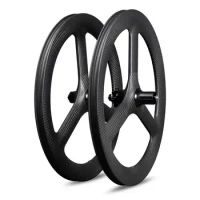 2020 new carbon wheelset 20inch 406 disc brake 3spoke wheel bicycle parts disc front &amp; rear wheel