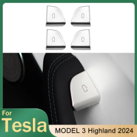 4pcs Car Open Door Button Stickers For Tesla Model 3 Highland 2024 Door Open Handle Cover Protection Trim Interior Accessories